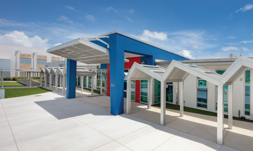 Front view of the Florida Atlantic University High School building